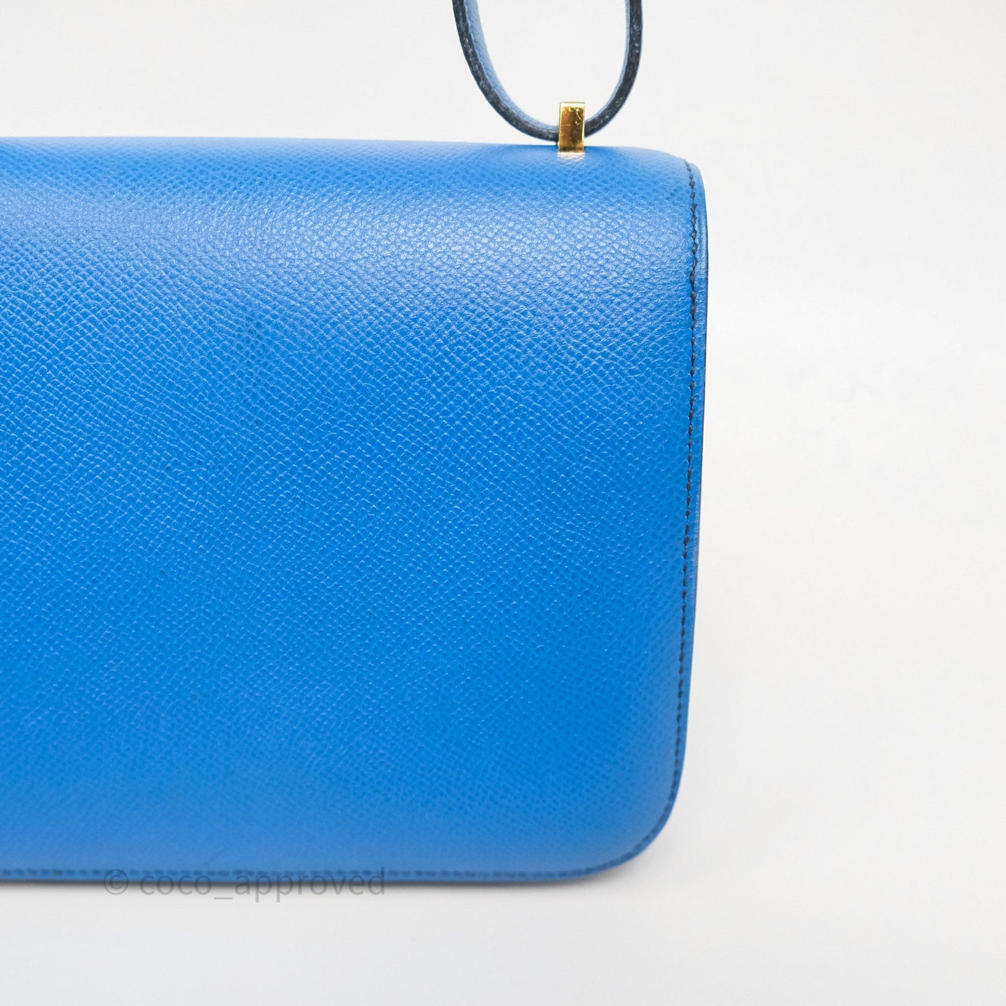 Hermès Constance Mini 18cm Bleu Izmir 7W Epsom Gold Hardware