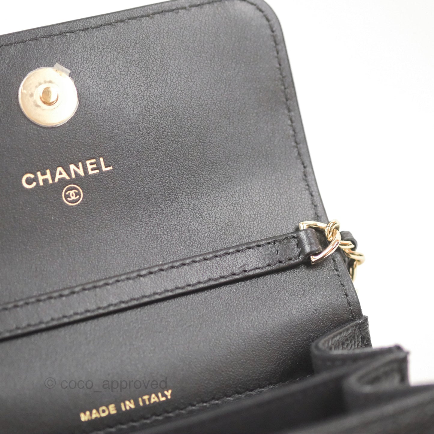 Chanel Mini Clutch with Ribbon Bow Chain Black Caviar Gold Hardware 23S