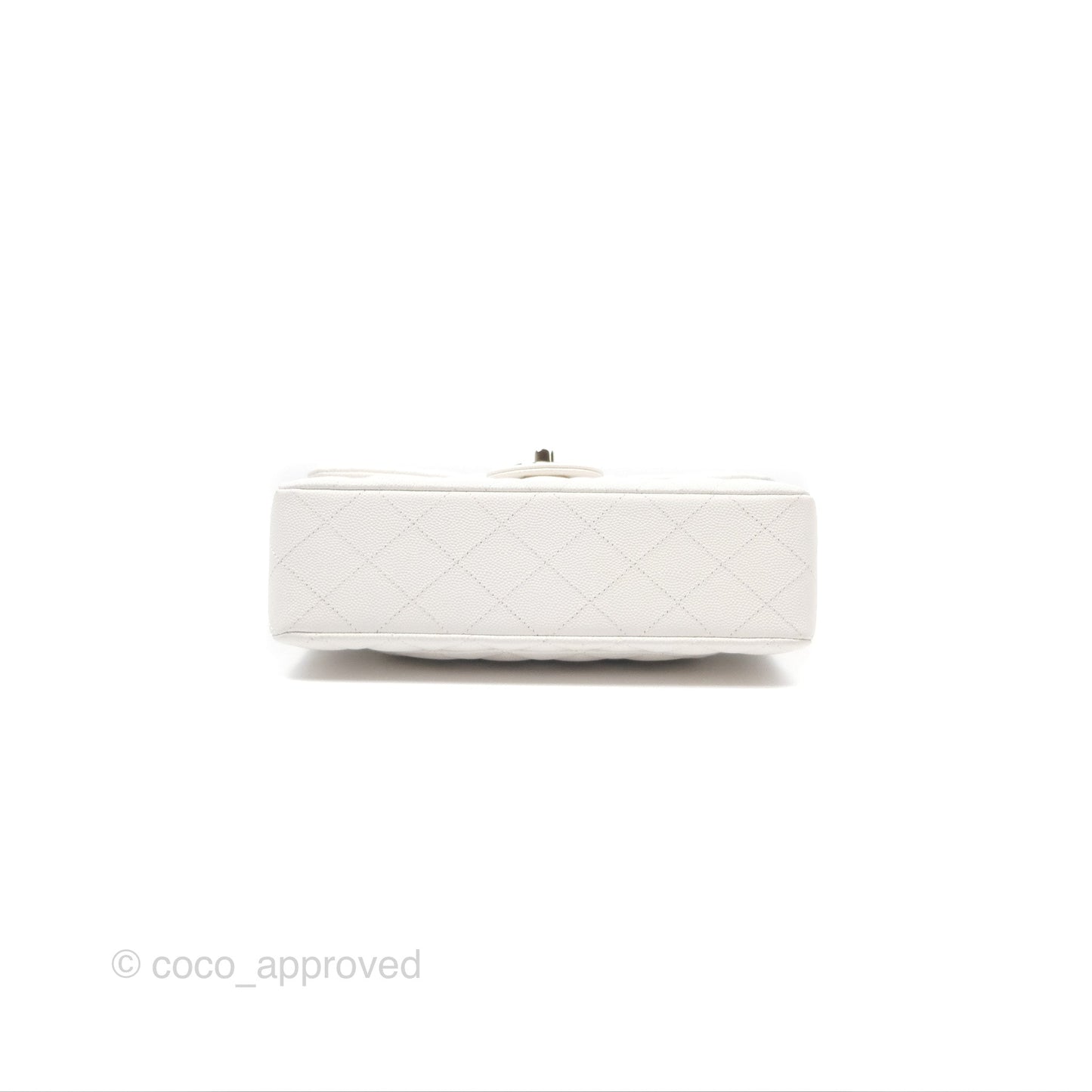 Chanel Small Classic Quilted Flap White Caviar Gold Hardware