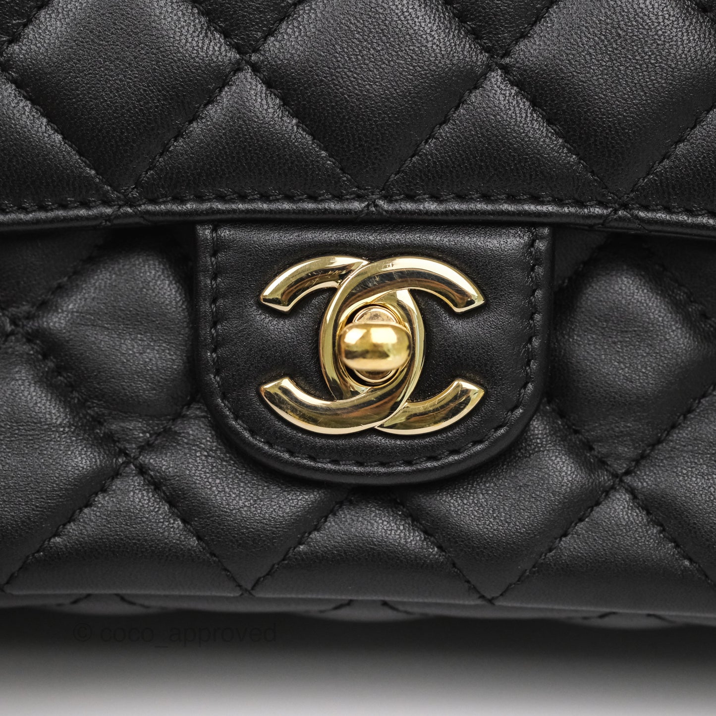 Chanel Crystals Top Handle Mini Rectangular Flap Bag Black Lambskin Gold Hardware 23A