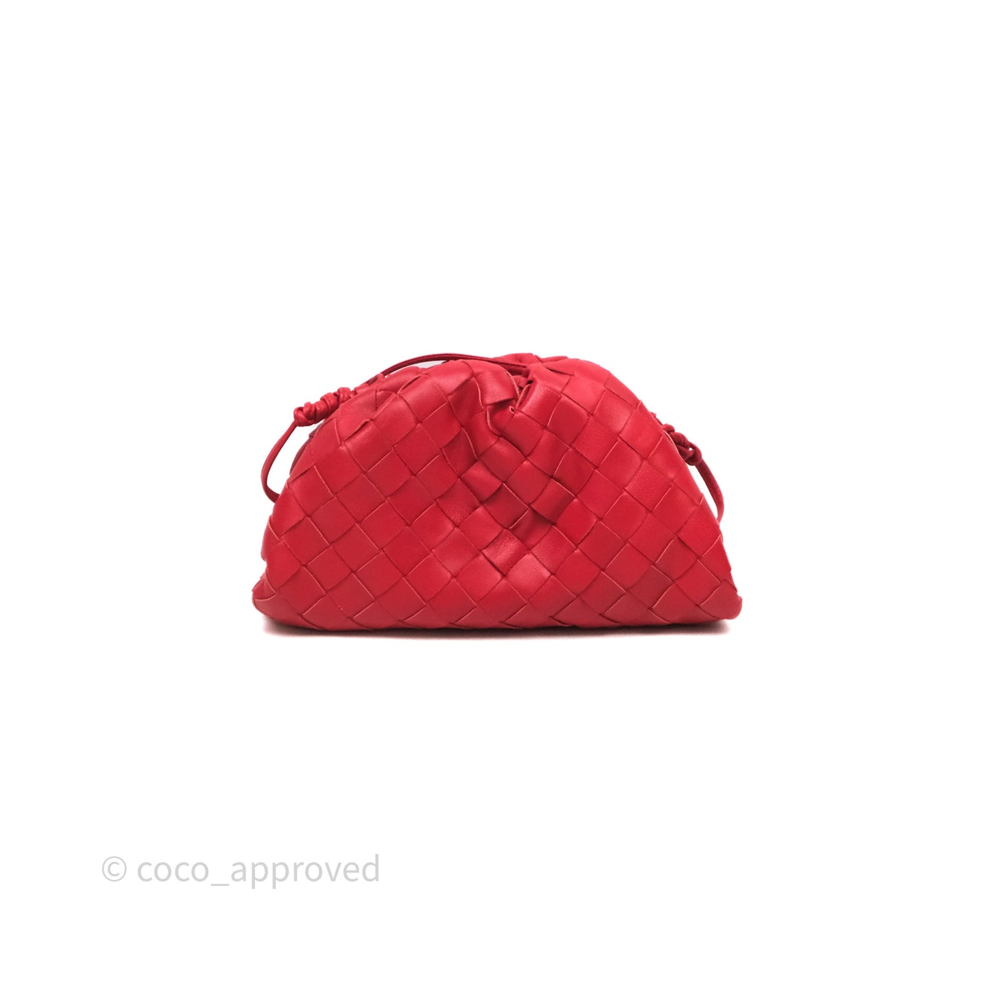 Bottega Veneta Mini Pouch Red Intrecciato Lambskin