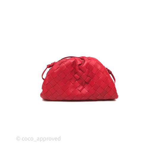 Bottega Veneta Mini Pouch Red Intrecciato Lambskin