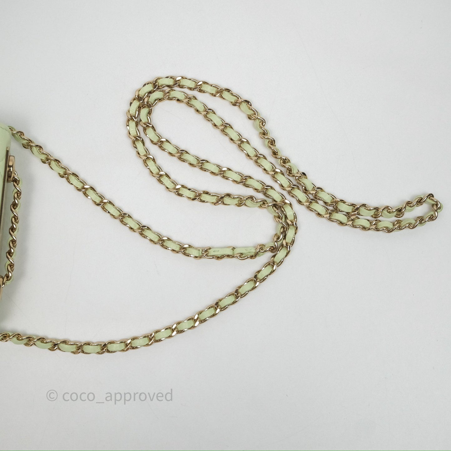 Chanel Mini Quilted Trendy CC Clutch With Chain Green Lambskin Gold Hardware