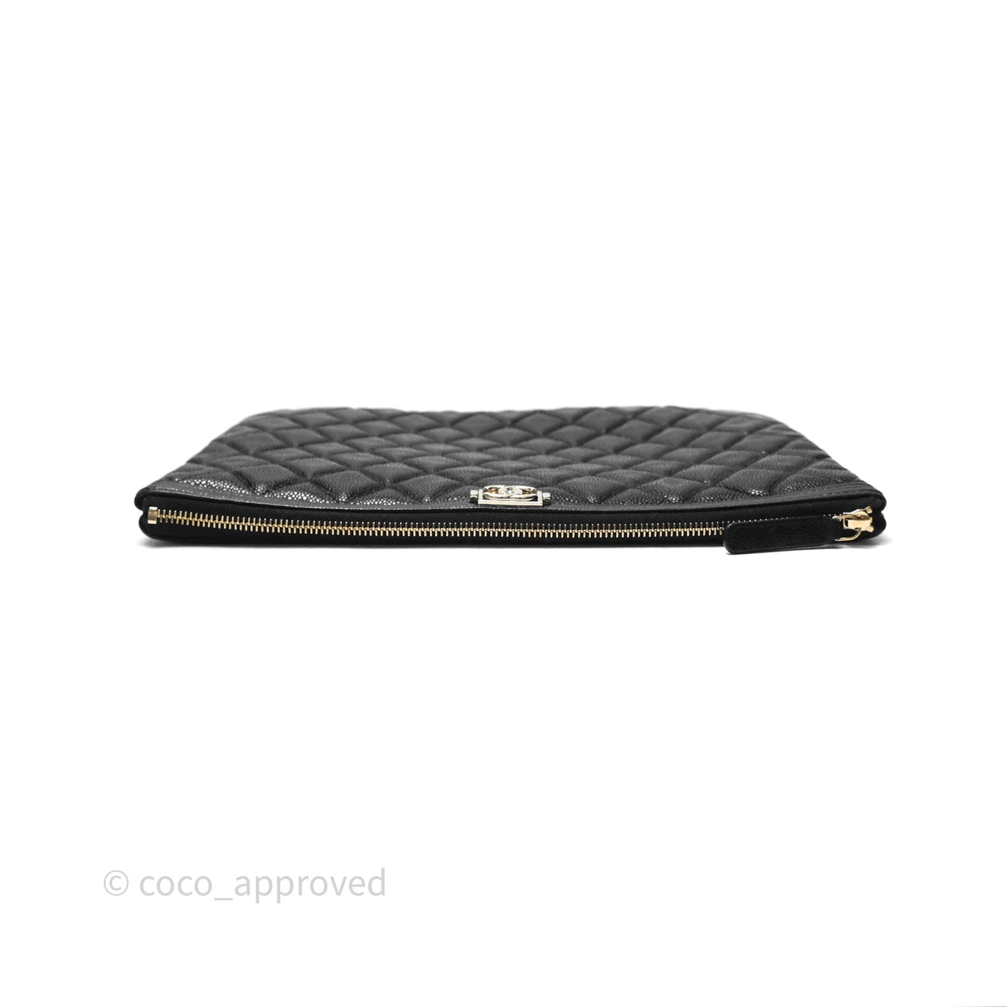 Chanel Medium O Case Boy Black Caviar Gold Hardware