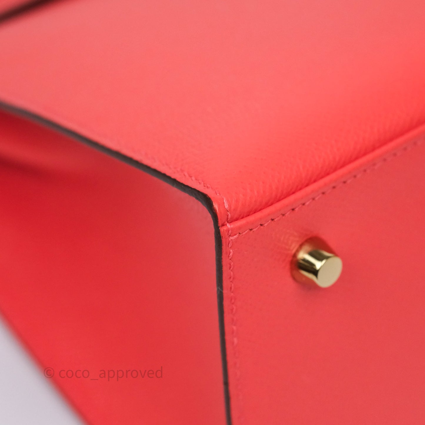 Hermès Sellier Kelly 28 Rose Jaipur Epsom Gold Hardware