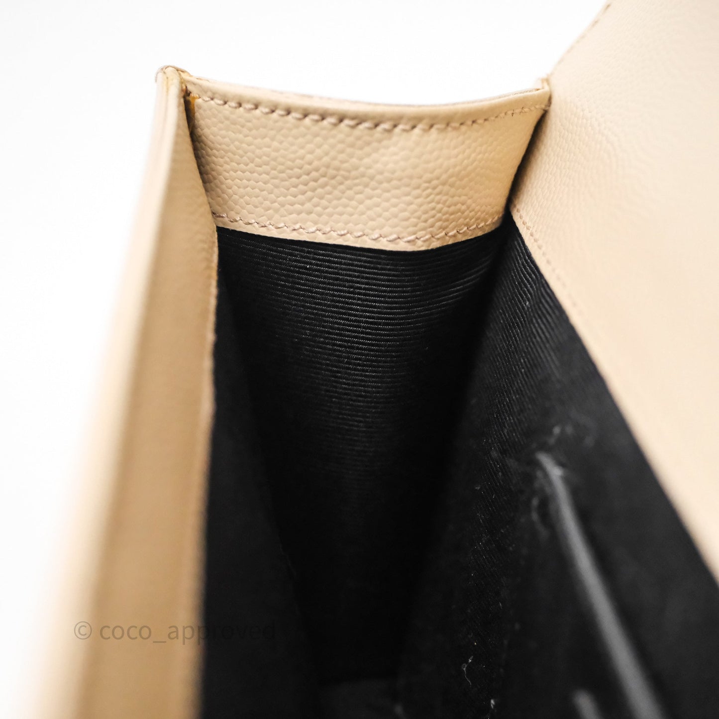 Saint Laurent Kate Clutch Monogram Beige Grain De Poudre Gold Hardware