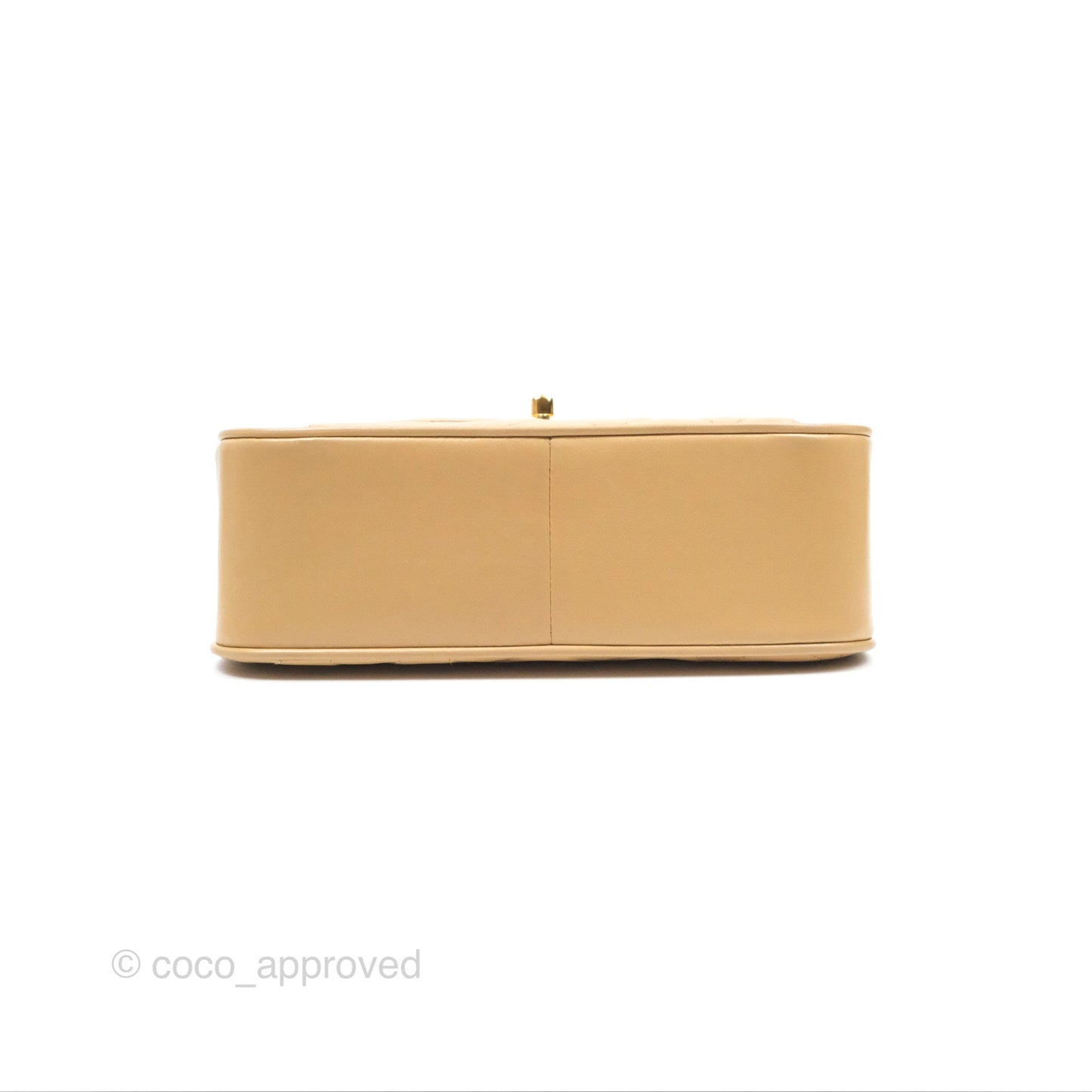 Chanel Vintage Flap Bag Beige Lambskin Gold Hardware