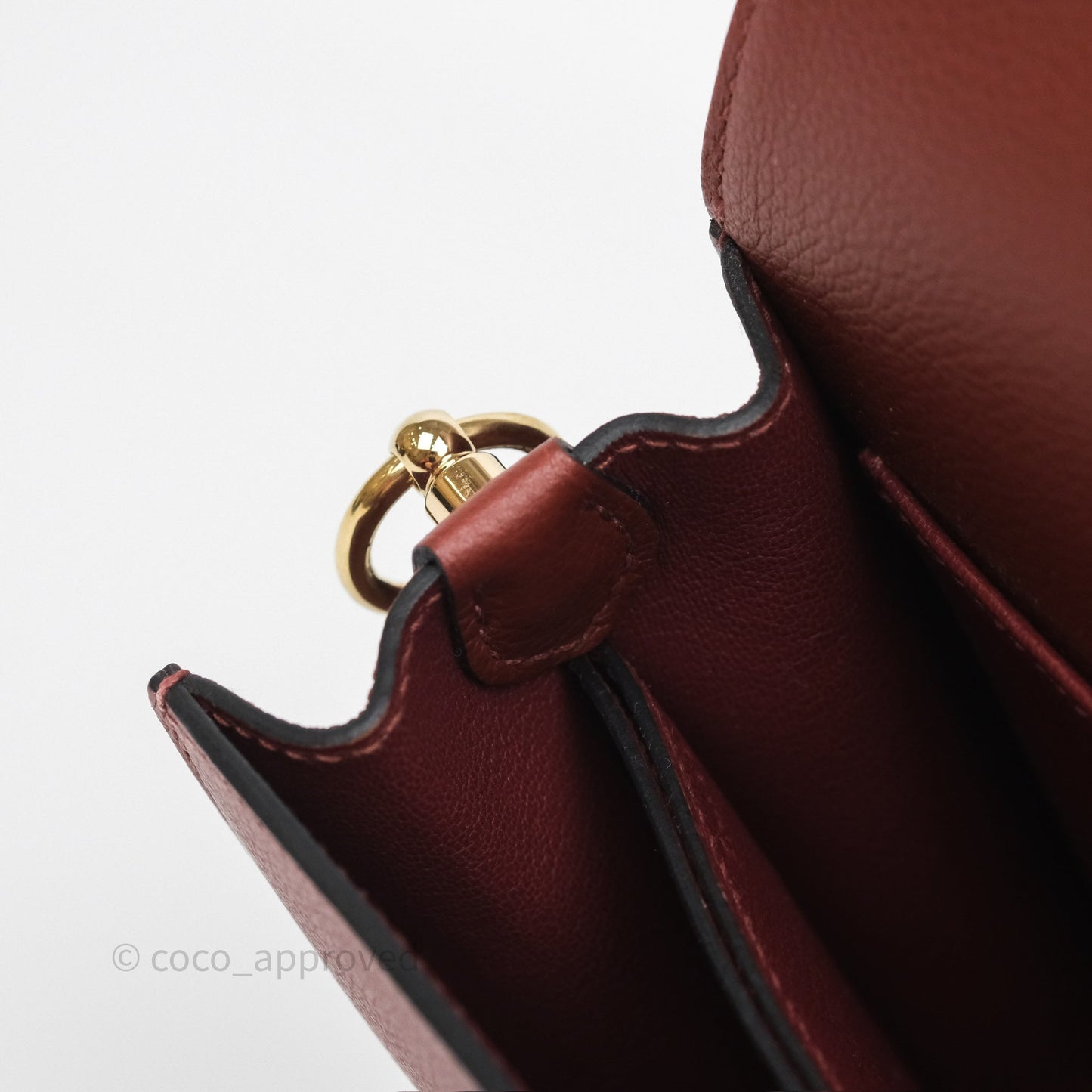 Hermès Mini Roulis Rouge H 55 Evercolor Gold Hardware