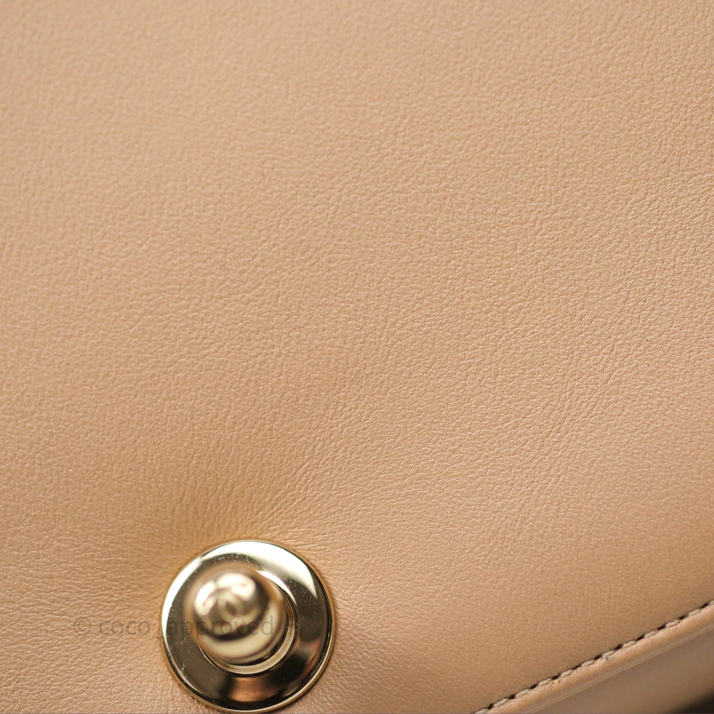 Chanel Boy Quilted Medium Beige Calfskin Gold Hardware