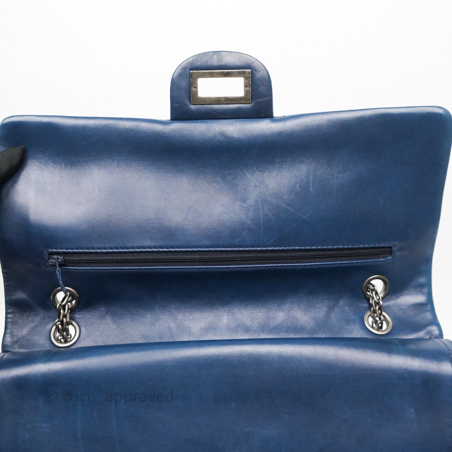 Chanel Reissue 227 Quilted Navy Lambskin Ruthenium Hardware
