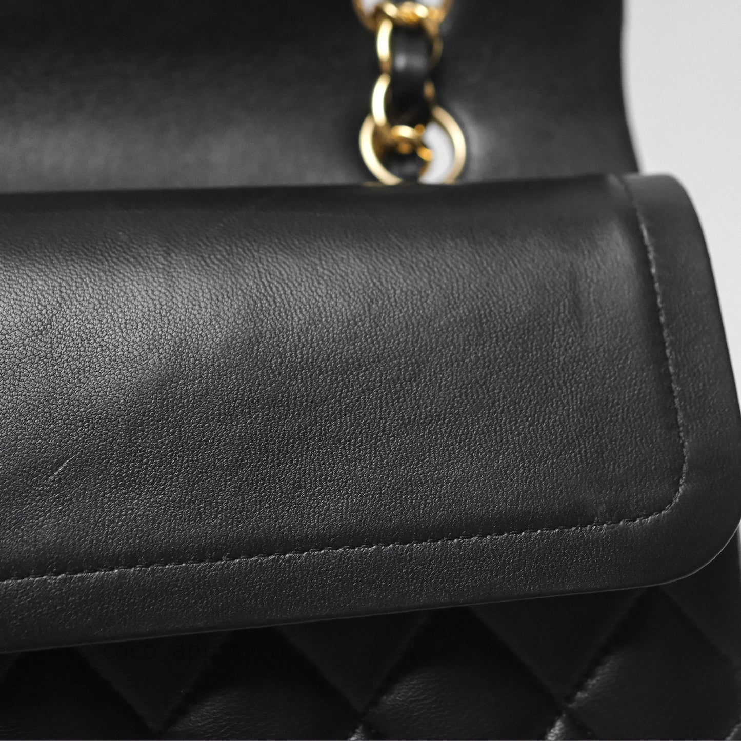 Chanel Classic M/L Medium Flap Quilted Black Lambskin Gold Hardware