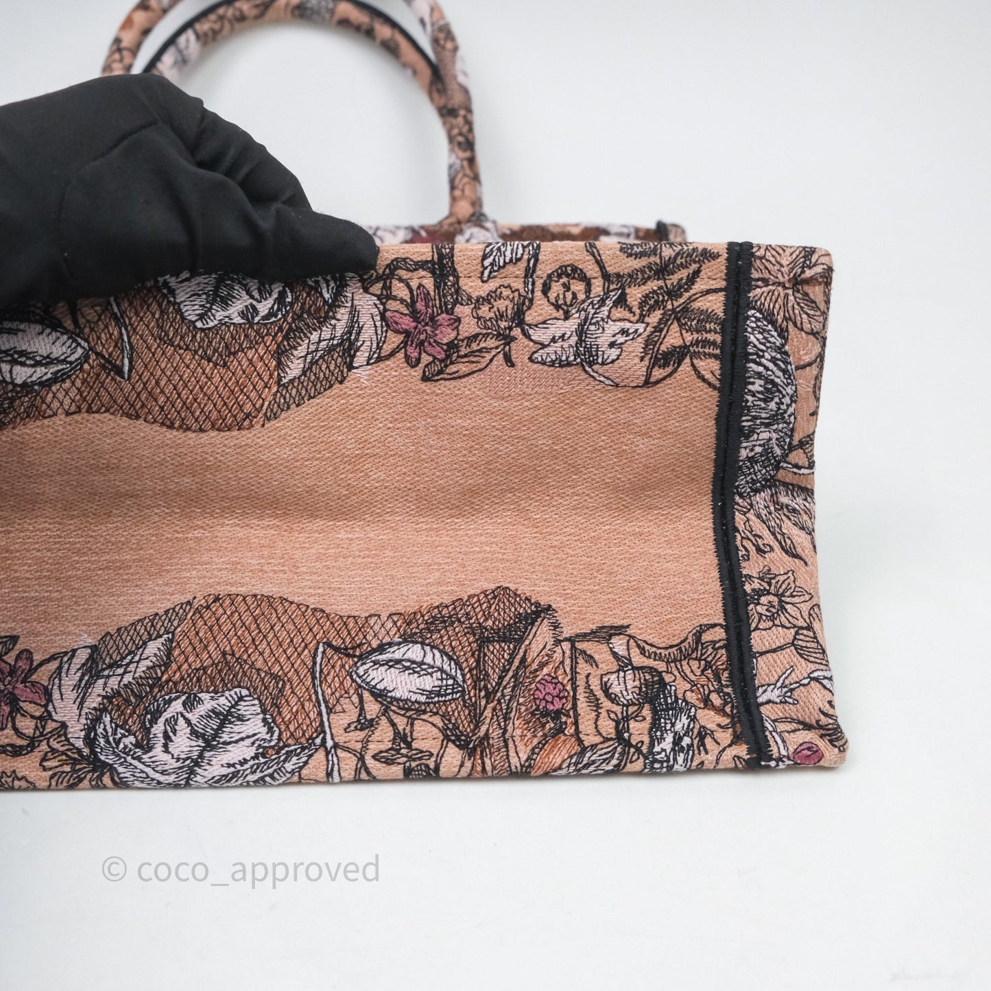 Christian Dior Medium Jardin Magique Book Tote Embroidered Power Pink Canvas