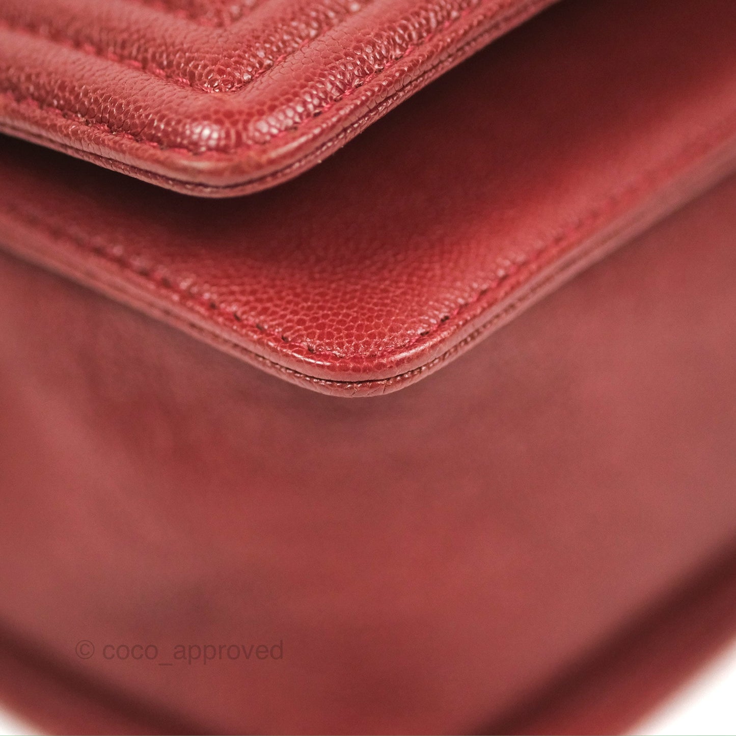 Chanel Quilted Medium Boy Burgundy Caviar Aged Gold Hardware