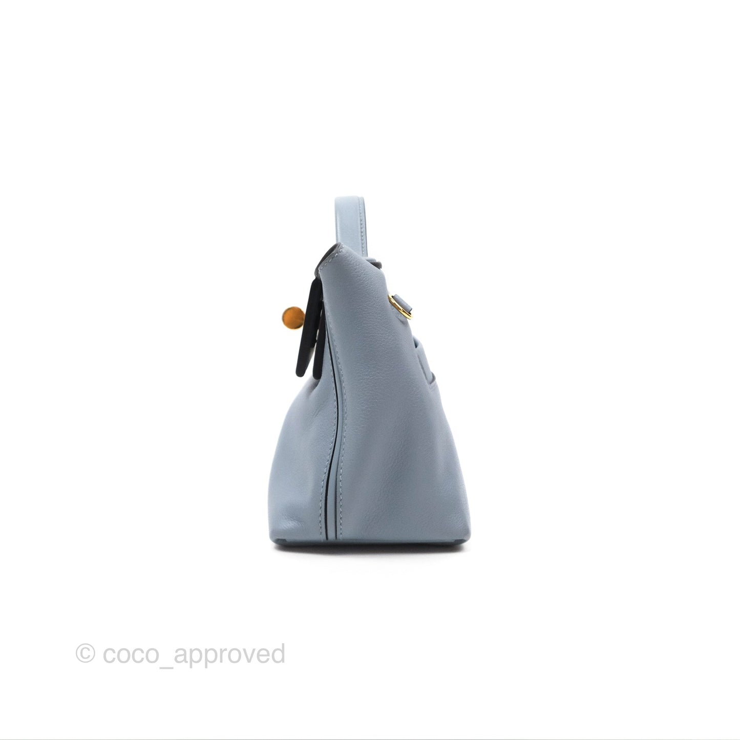 Hermès 24/24 21 Mini Bleu Lin J7 Evercolor/ Swift Gold Hardware