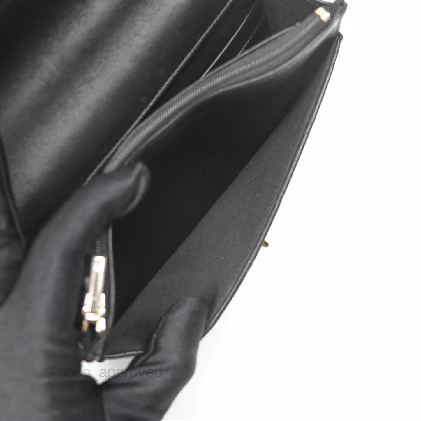 Chanel Camellia Handle WOC with Chain Black Lambskin 23K
