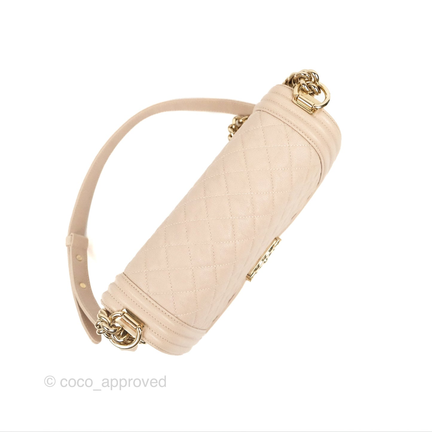 Chanel Quilted Medium Boy Dusty Pink Caviar Gold Hardware
