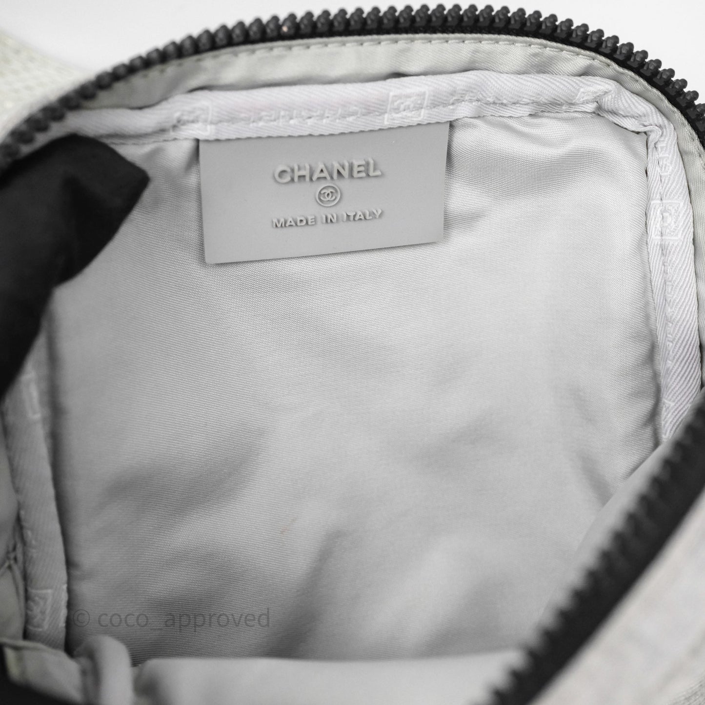 Chanel CC Logo Sport Waist Bag Grey