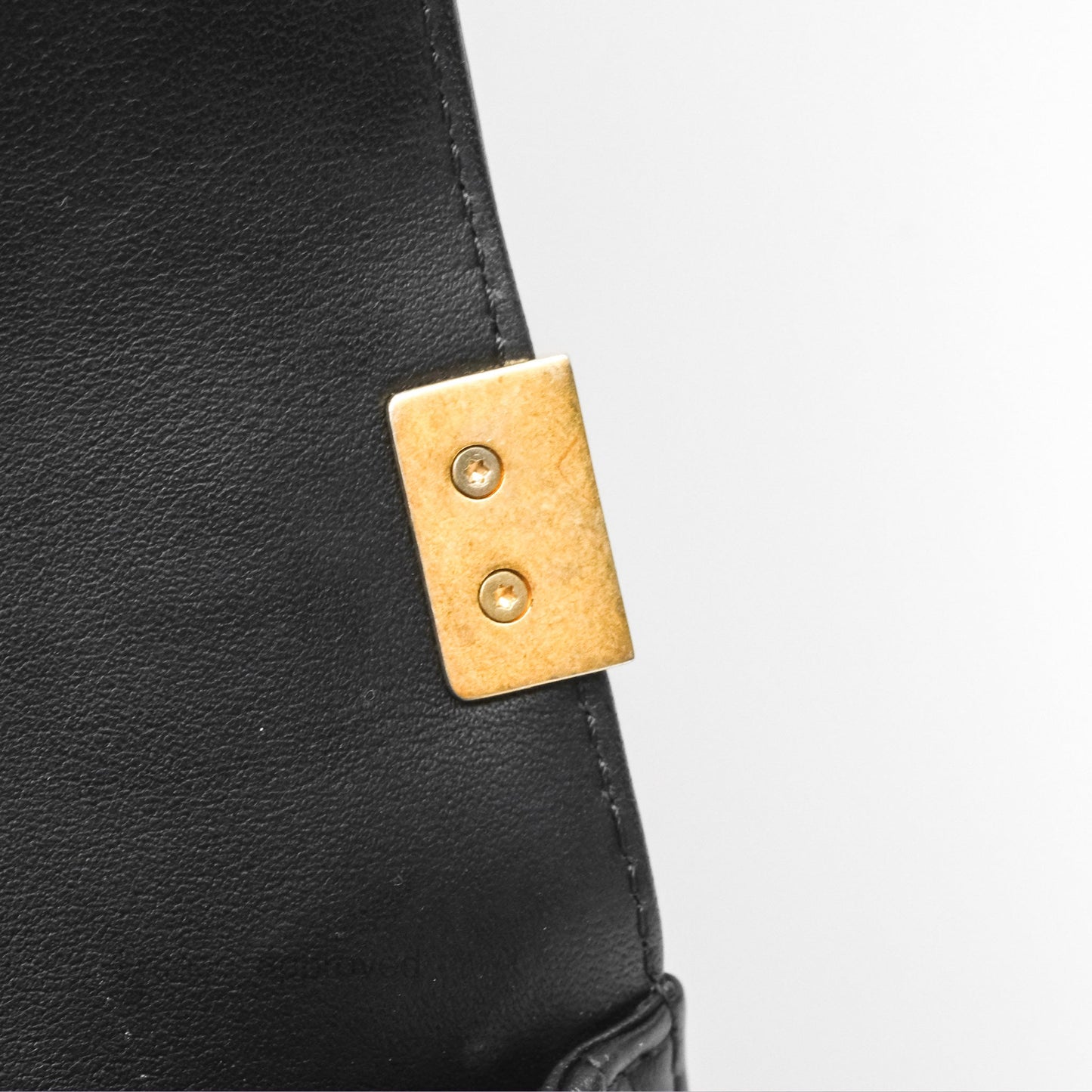 Chanel Quilted Medium Boy Black Calfskin Aged Gold Hardware
