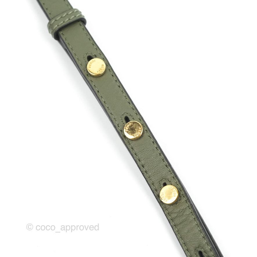 Fendi Mini Peekaboo Pocket Bag Olive Green Gold Hardware