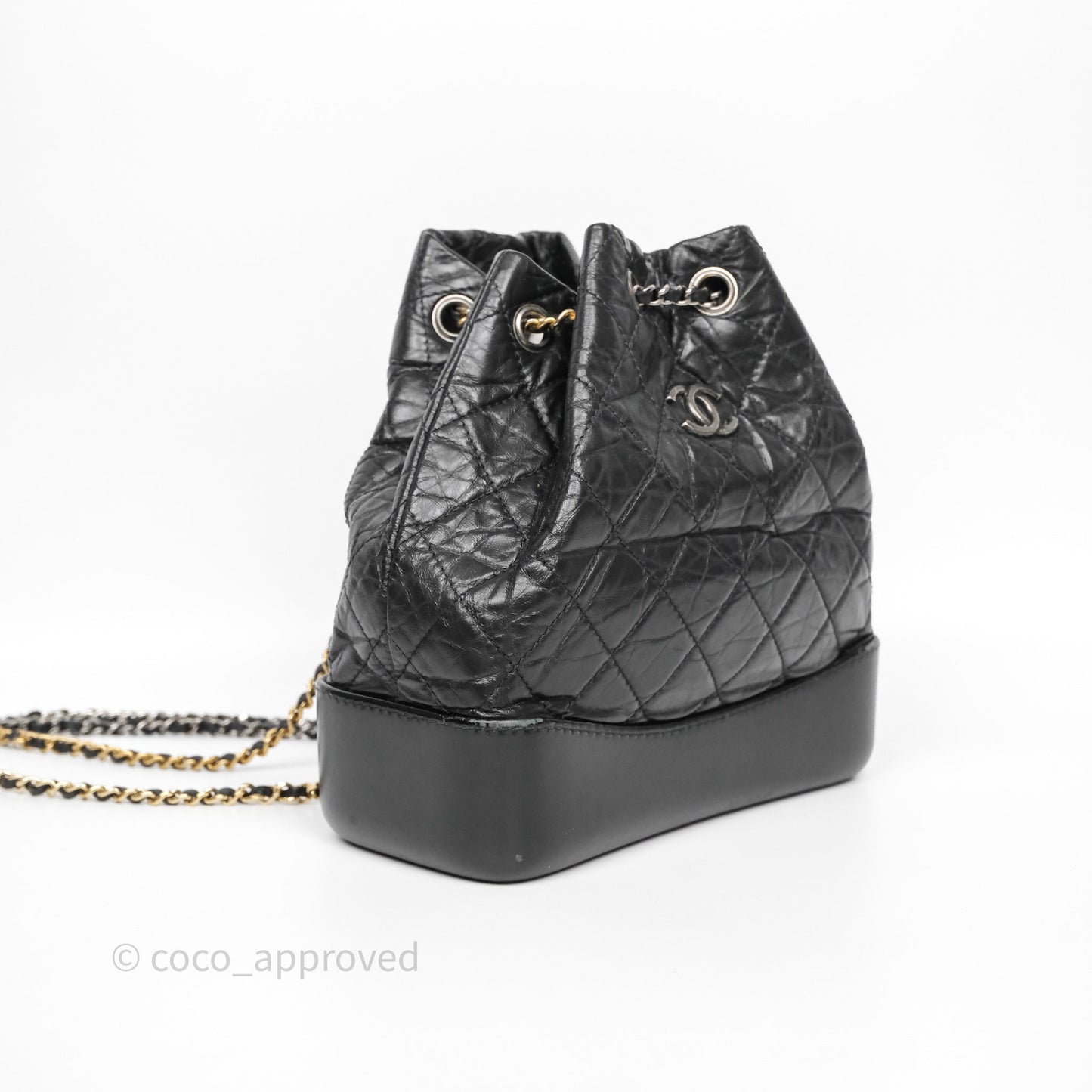 Chanel Small Gabrielle Backpack Black Aged Calfskin