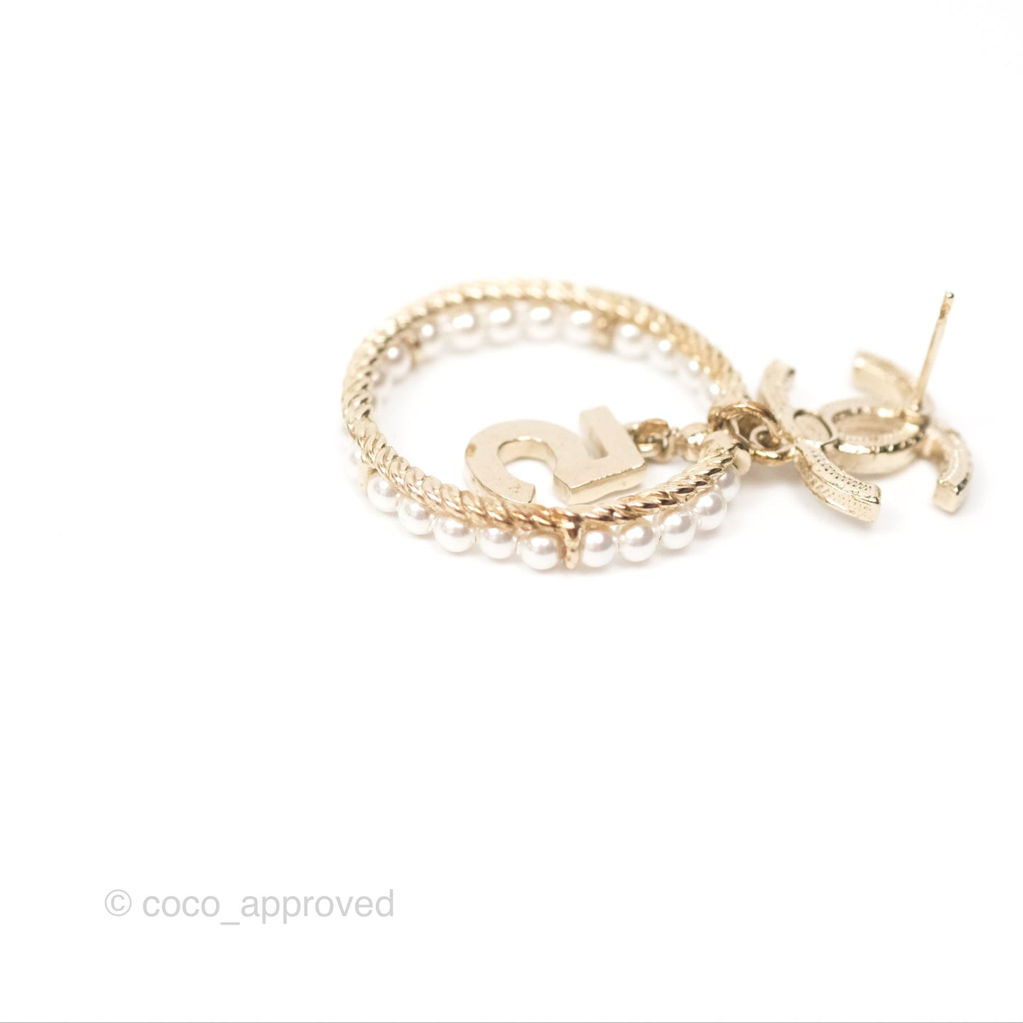 Chanel CC Crystal Pearl Ring No 5 Drop Earrings 20C