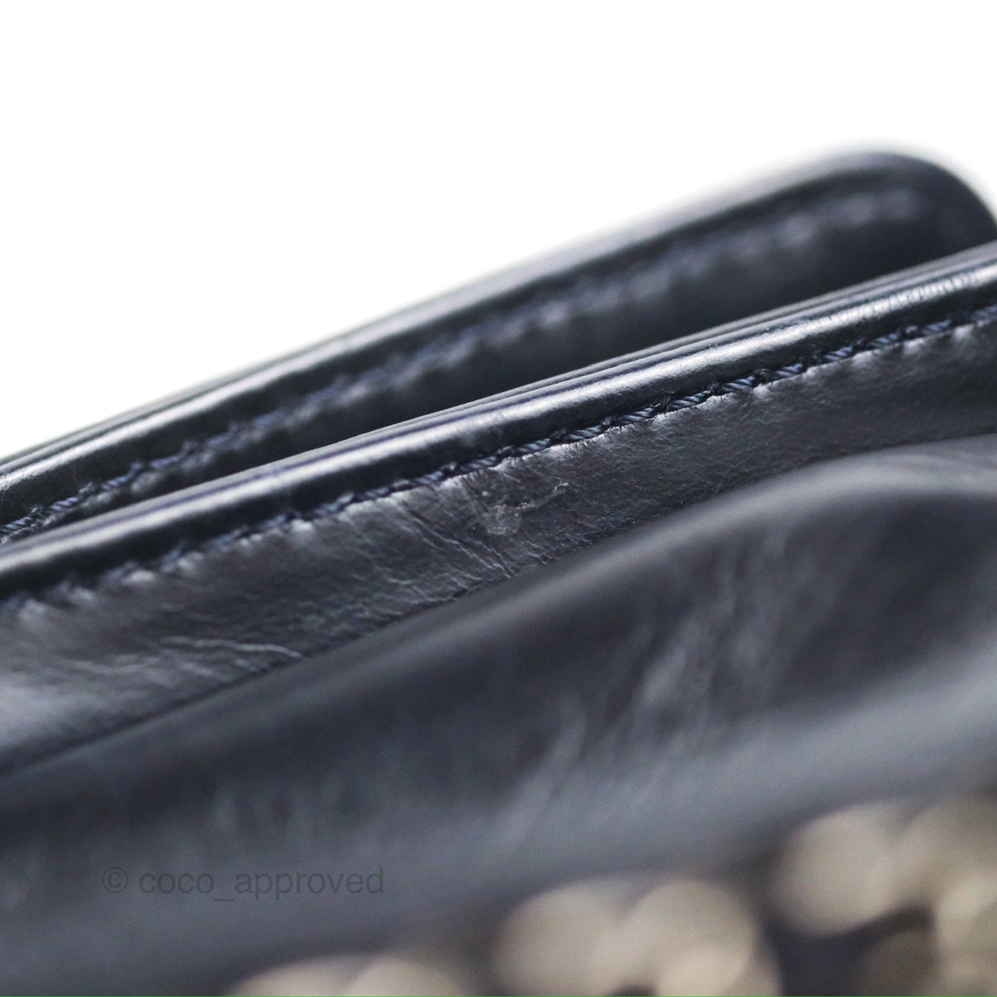 Chanel Small Chain Around Boy Dark Navy Glazed Calfskin Ruthenium Hardware