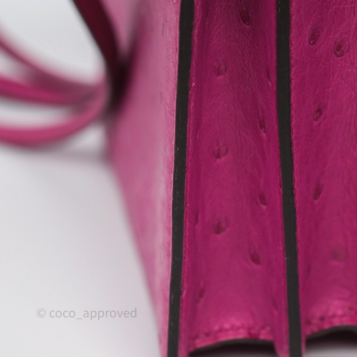 Hermès Roulis Mini 18 Rose Pourpre L3 Autruche Palladium Hardware