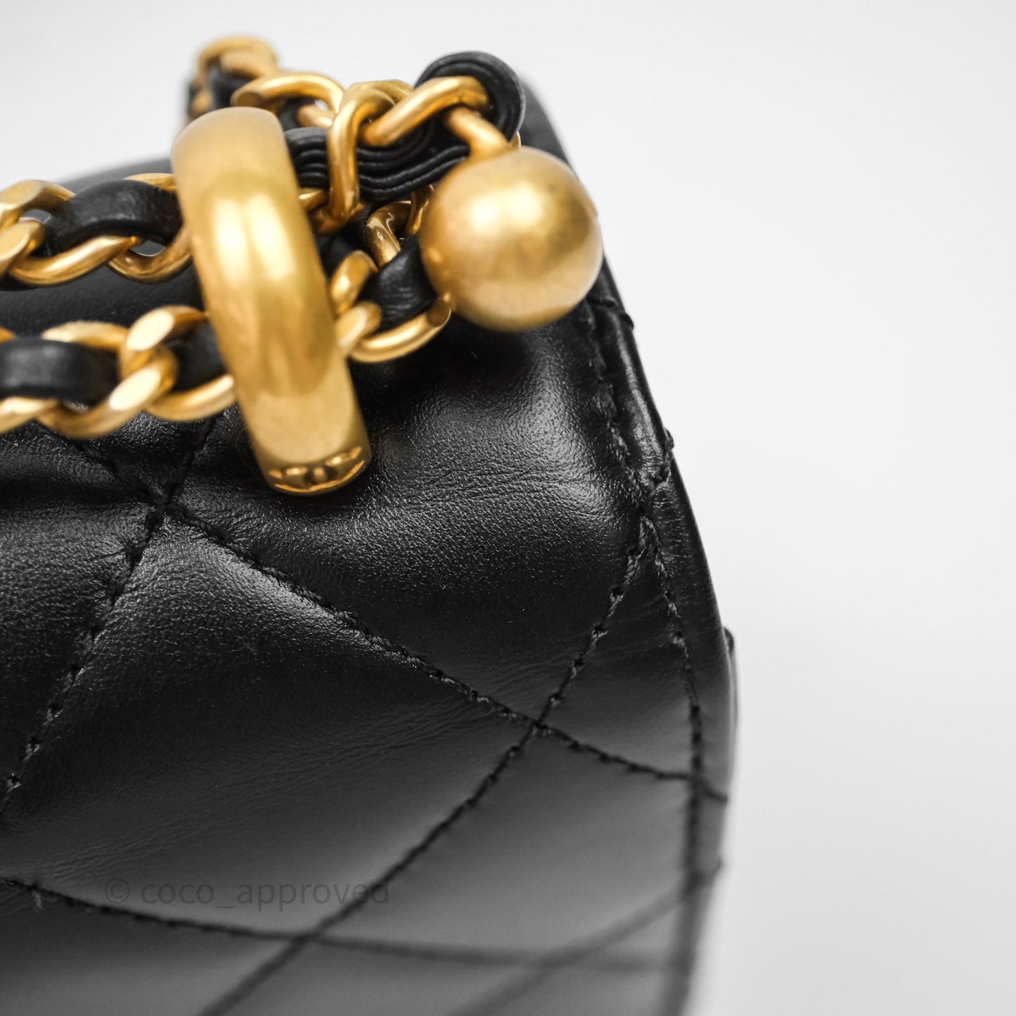 Chanel Mini Perfect Fit Adjustable Quilted Black Calfskin Aged Gold Hardware