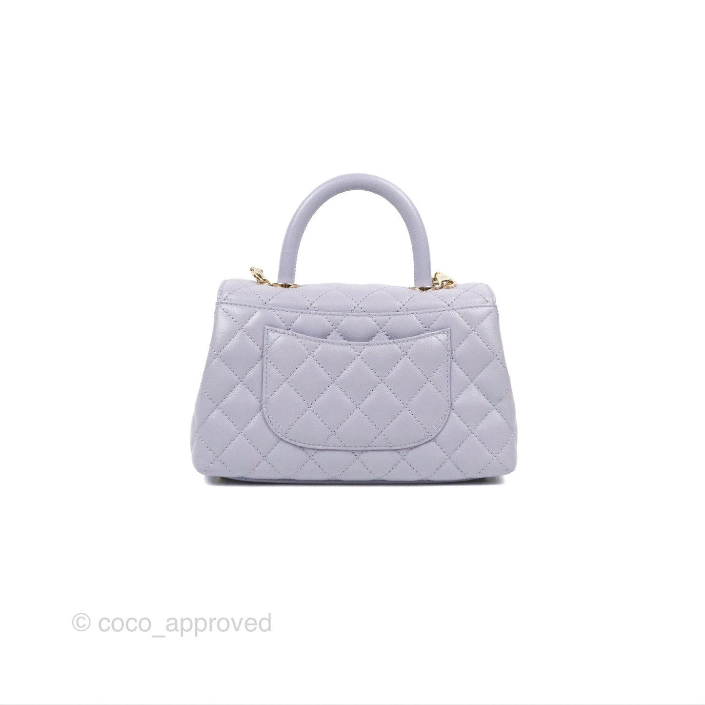Chanel Small Coco Handle Quilted Lilac Caviar Gold Hardware