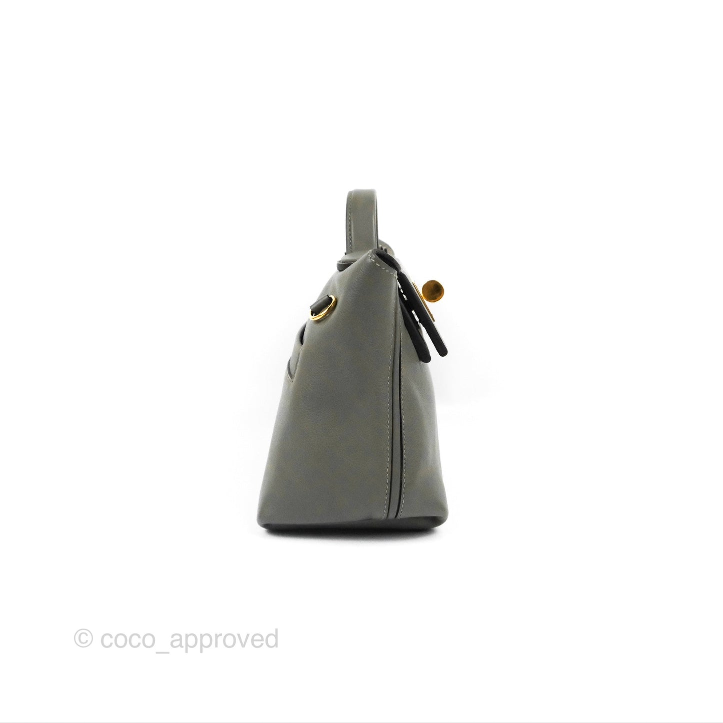Hermès 24/24 21 Mini Gris Meyer 0L Evercolor/Swift Gold Hardware