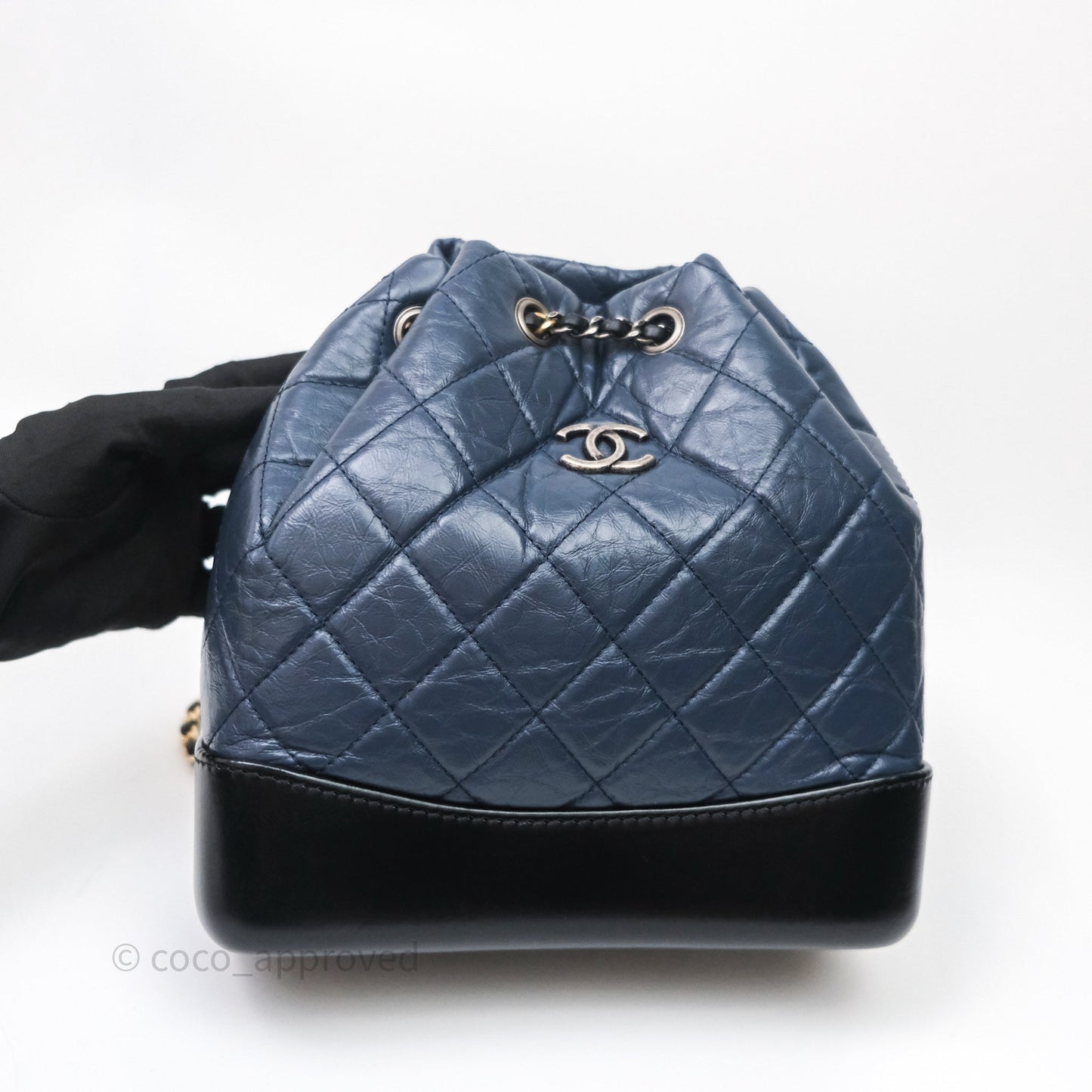 Chanel Gabrielle Backpack Blue Aged Calfskin Small