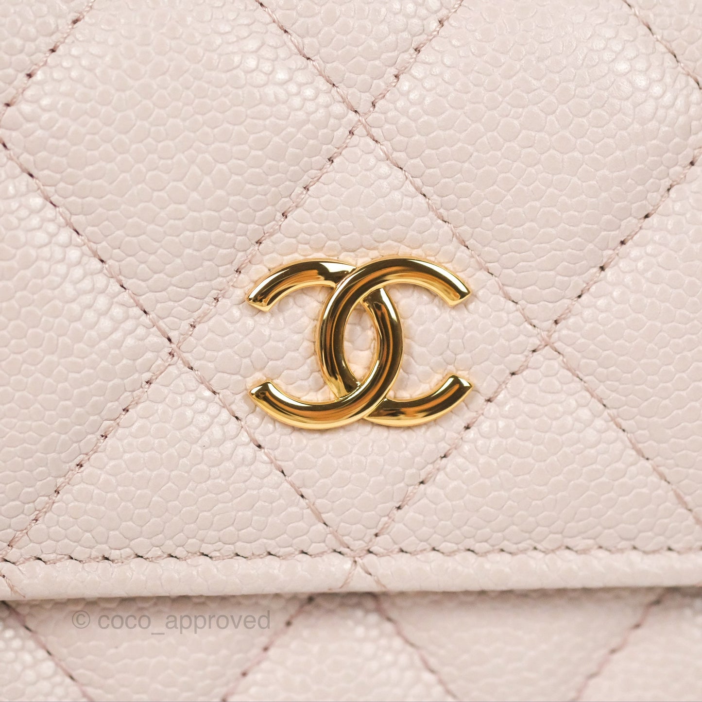 Chanel Miss Coco Clutch With Chain Quilted Lilac Pink Caviar Gold Hardware