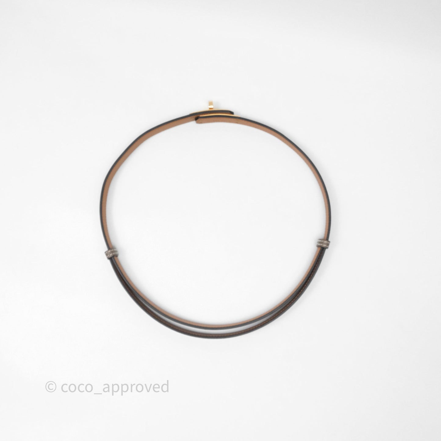 Hermès Kelly Buckle Belt Etoupe Epsom Rose Gold Hardware