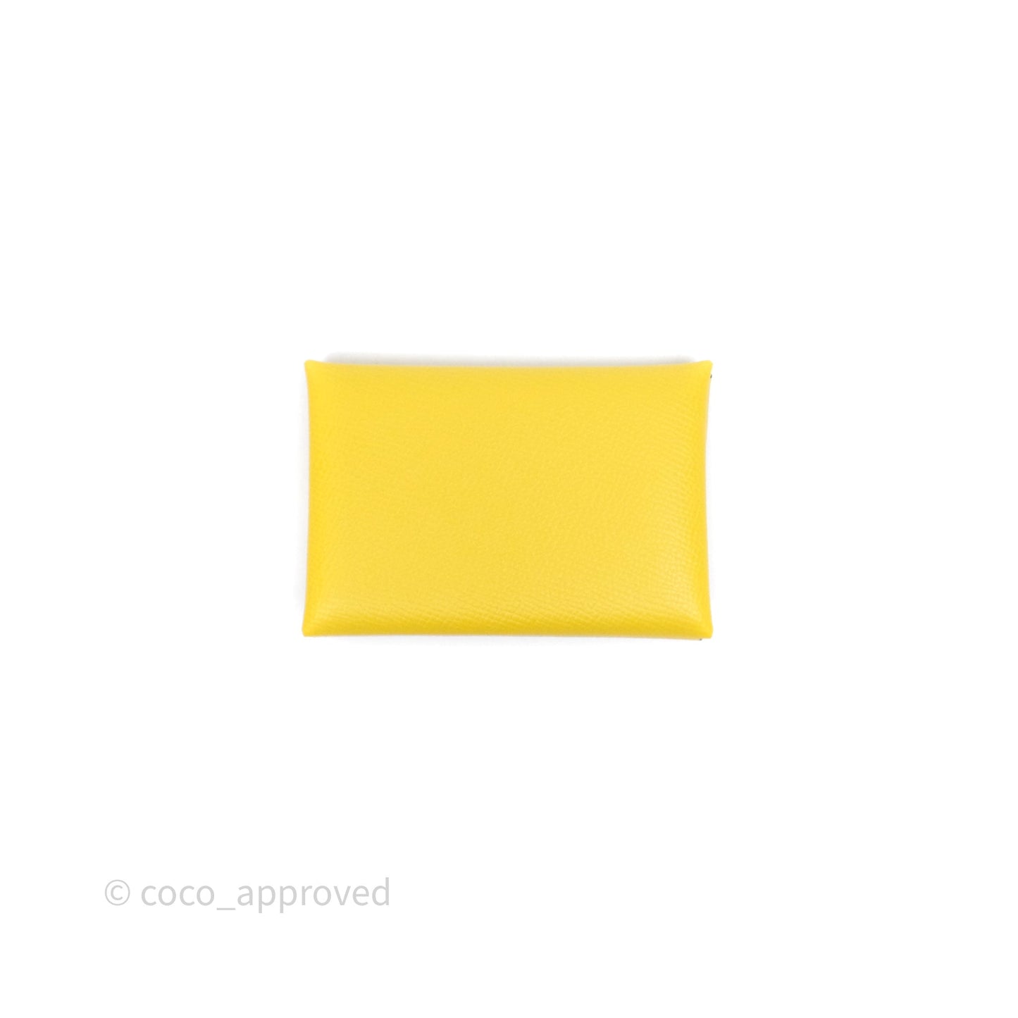 Hermès Calvi Duo Compact Card Holder Jaune de Naples 9O Epsom