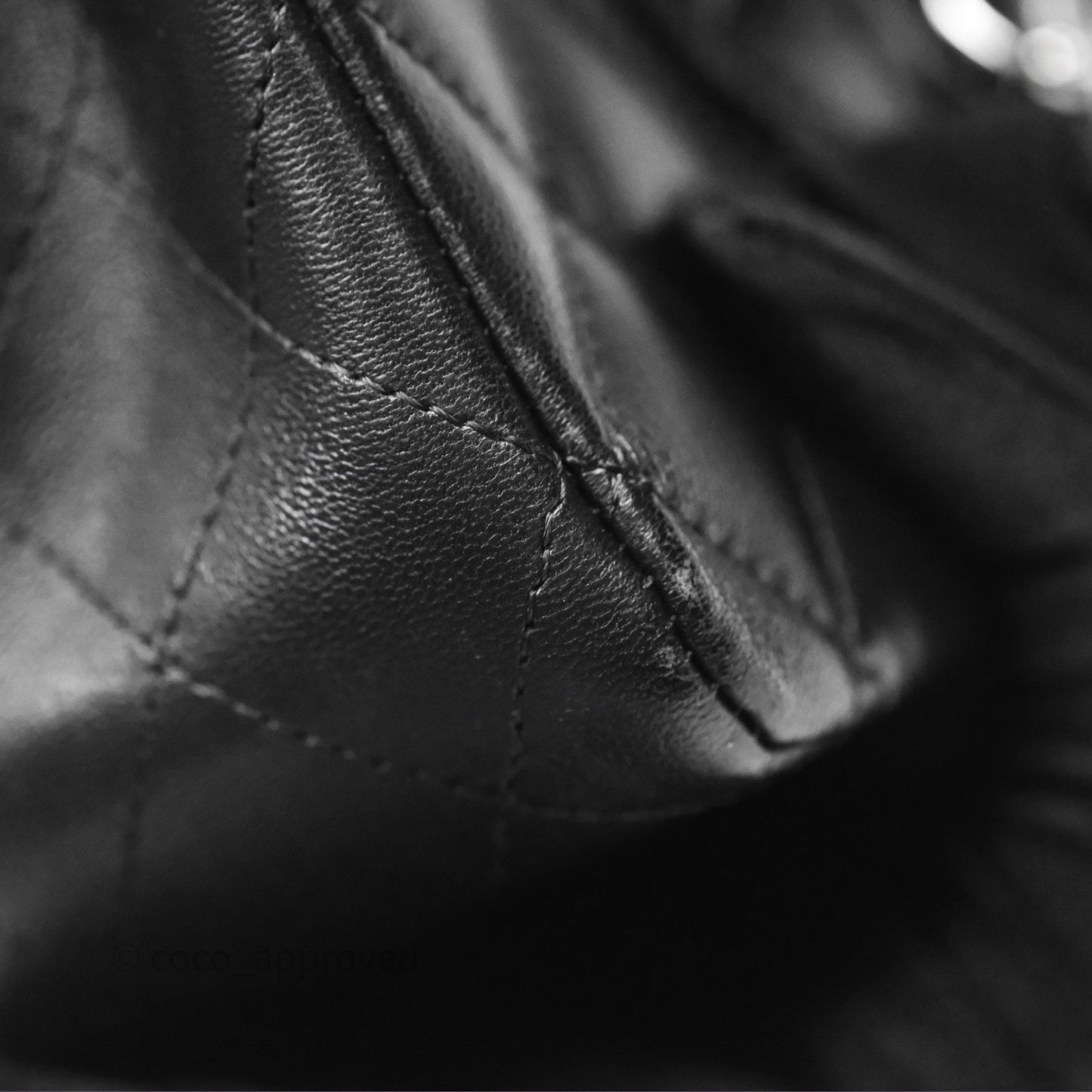 Chanel Classic M/L Medium Flap Quilted Black Lambskin Silver Hardware