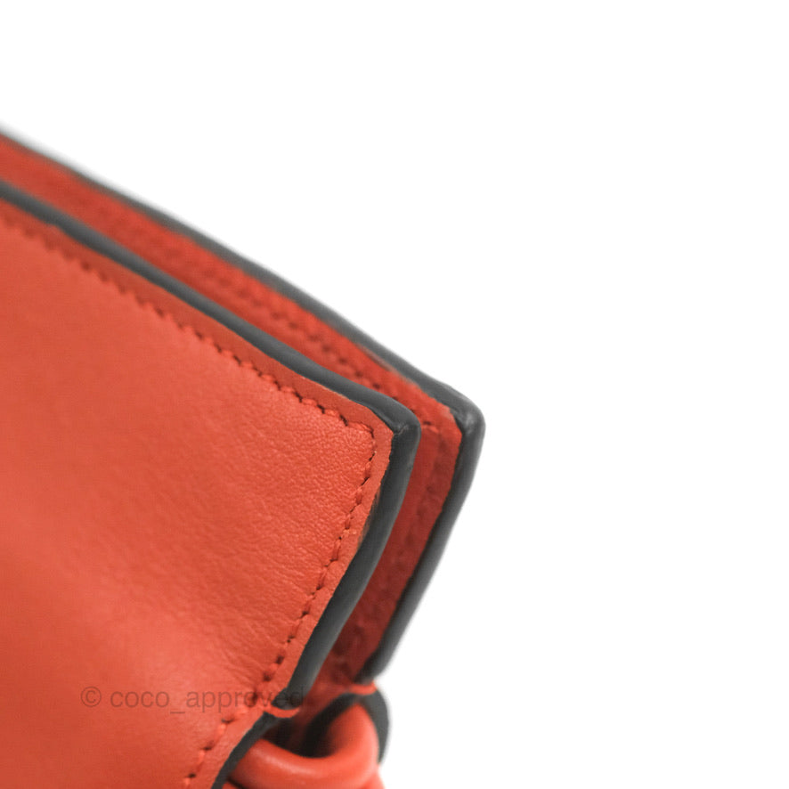 Loewe Nano Flamenco Clutch with Chain Vermillion Calfskin