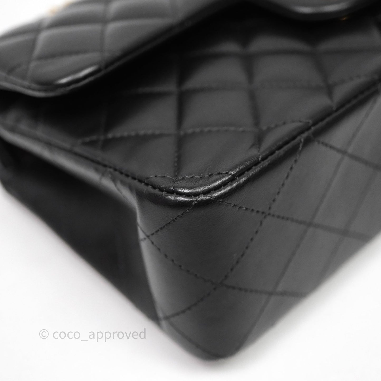 Chanel Small Classic Flap Quilted Black Lambskin Gold Hardware