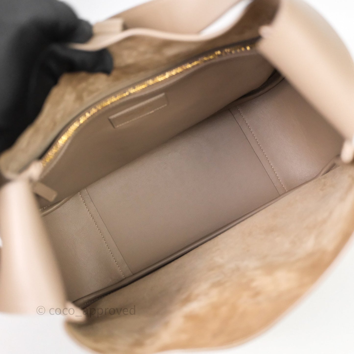 Saint Laurent LE 5 à 7 Supple Large Dusty Grey Grained Leather Gold Hardware