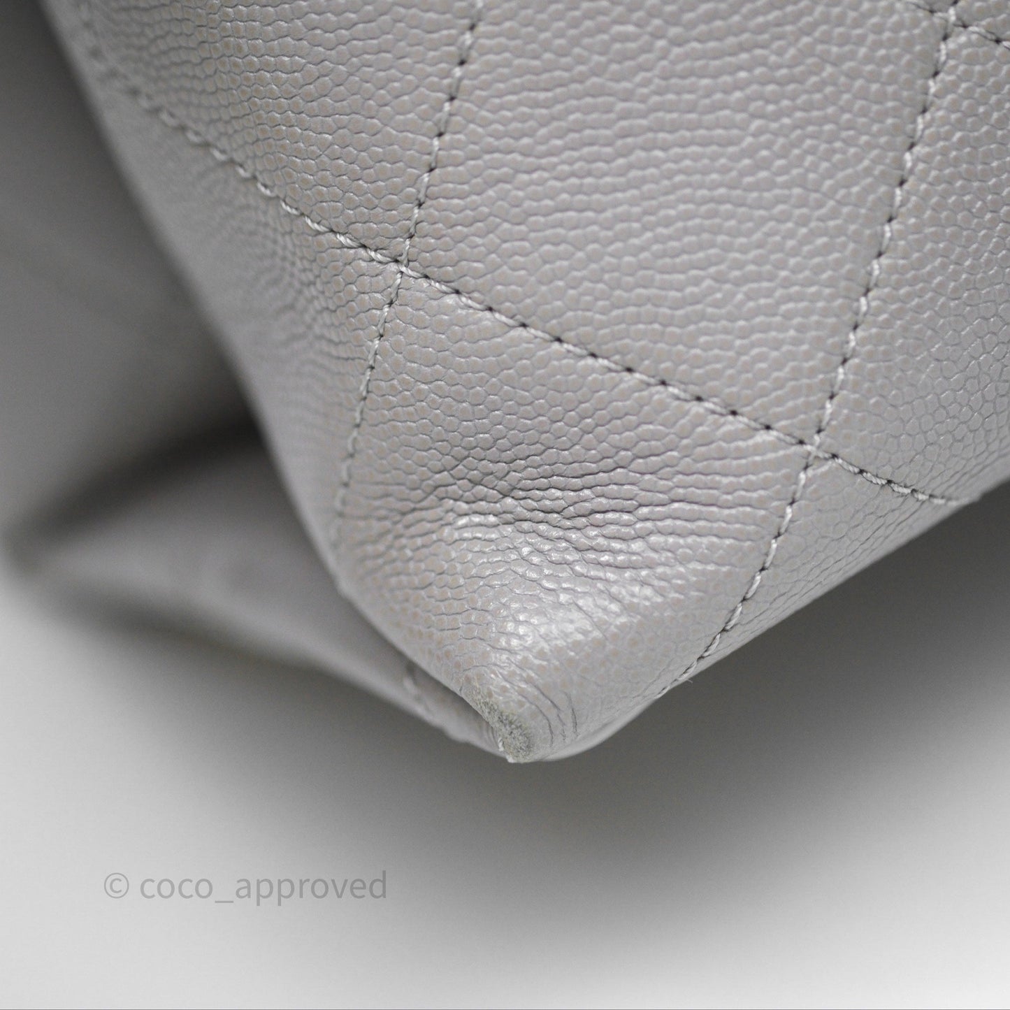 Chanel Drawstring Bucket Bag Grey Grained Calfskin Aged Gold Hardware