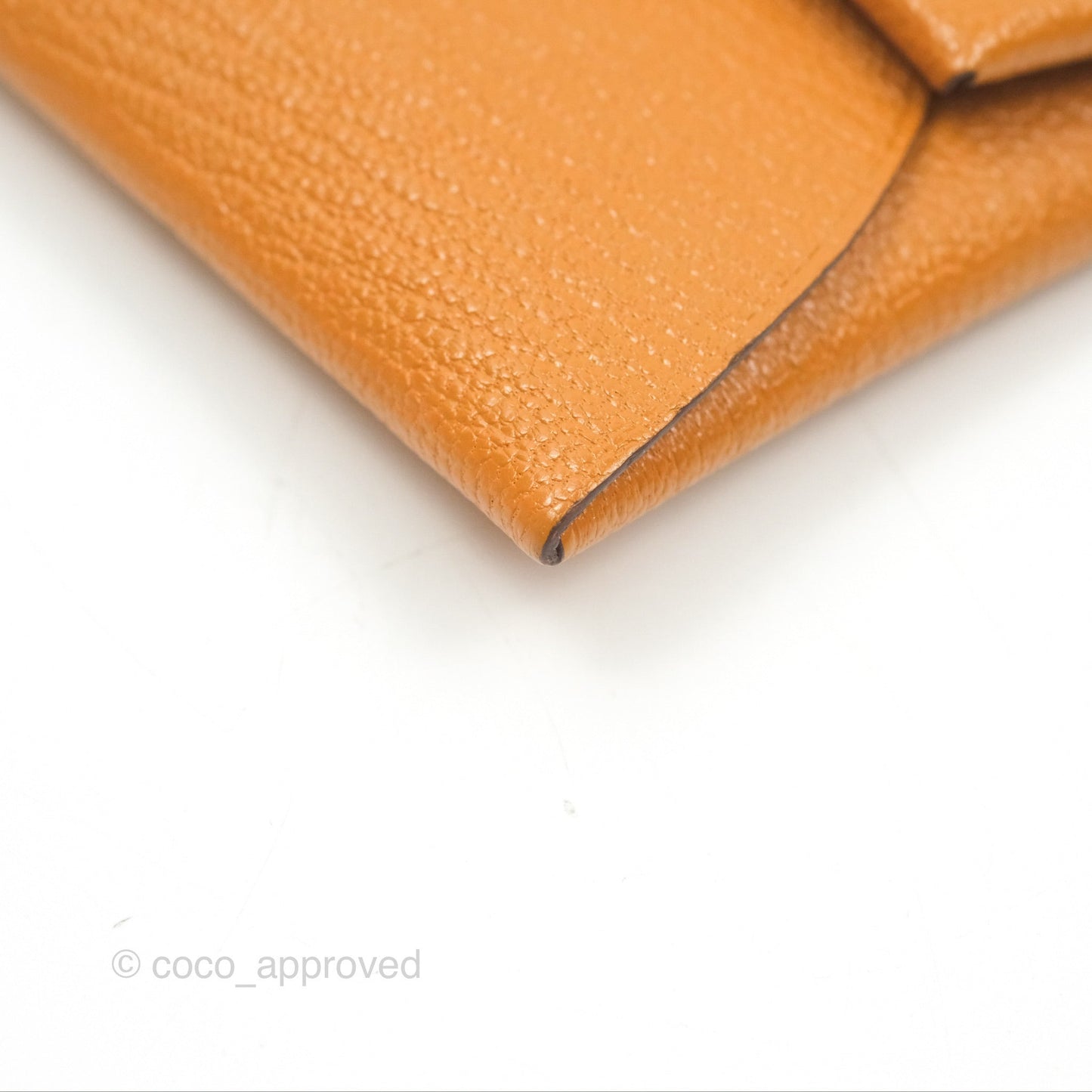 Hermès Bastia Coin Purse Caramel/ Mauve Sylvestre Chevre Mysore