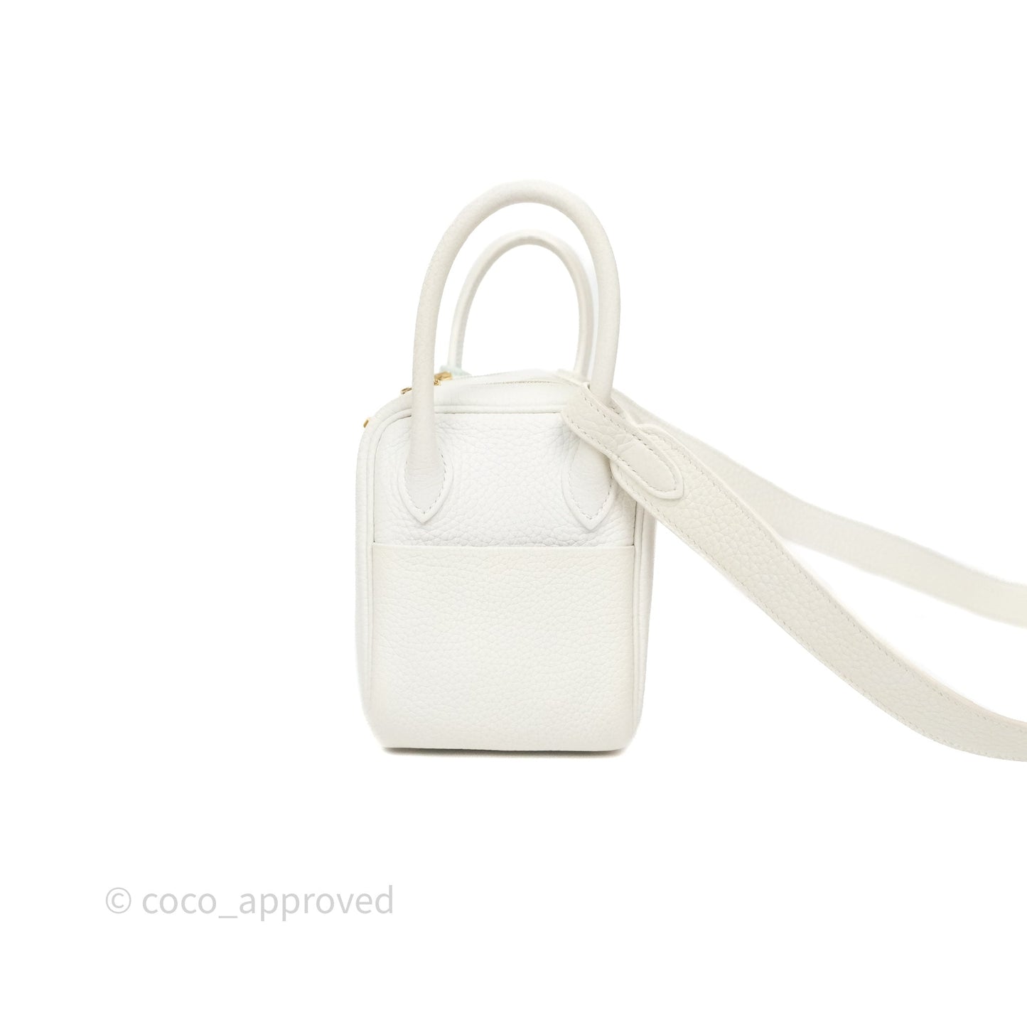 Hermès Mini Lindy 20 New White 0U Clemence Gold Hardware