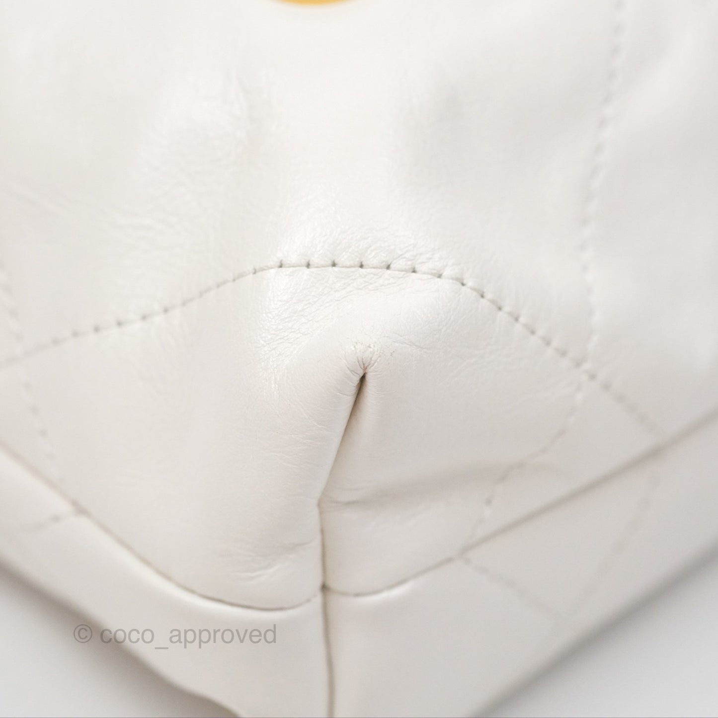 Chanel 22 Mini Bag White Crumpled Calfskin