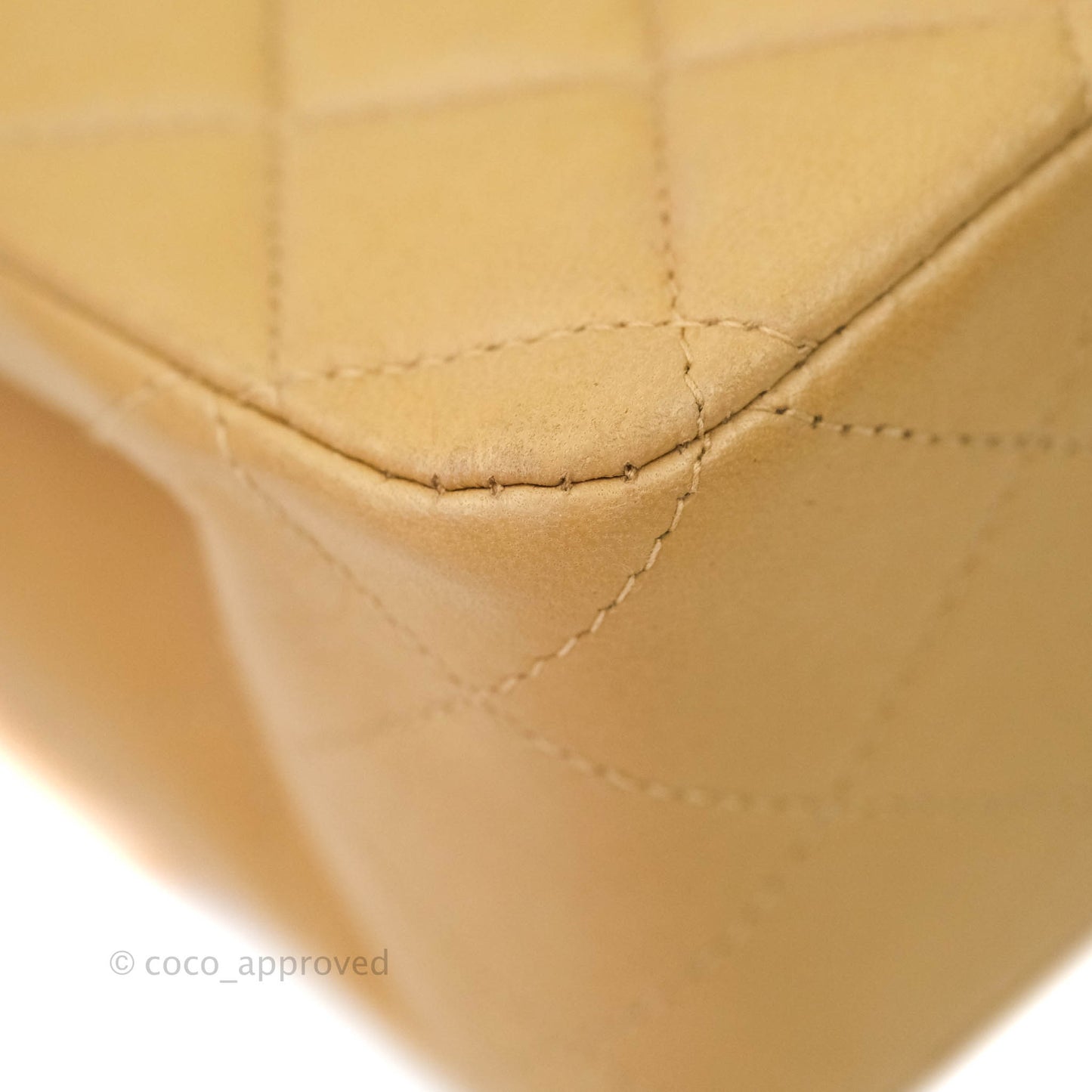 Chanel Classic Vintage M/L Medium Double Flap Bag Beige Lambskin 24K Gold Hardware