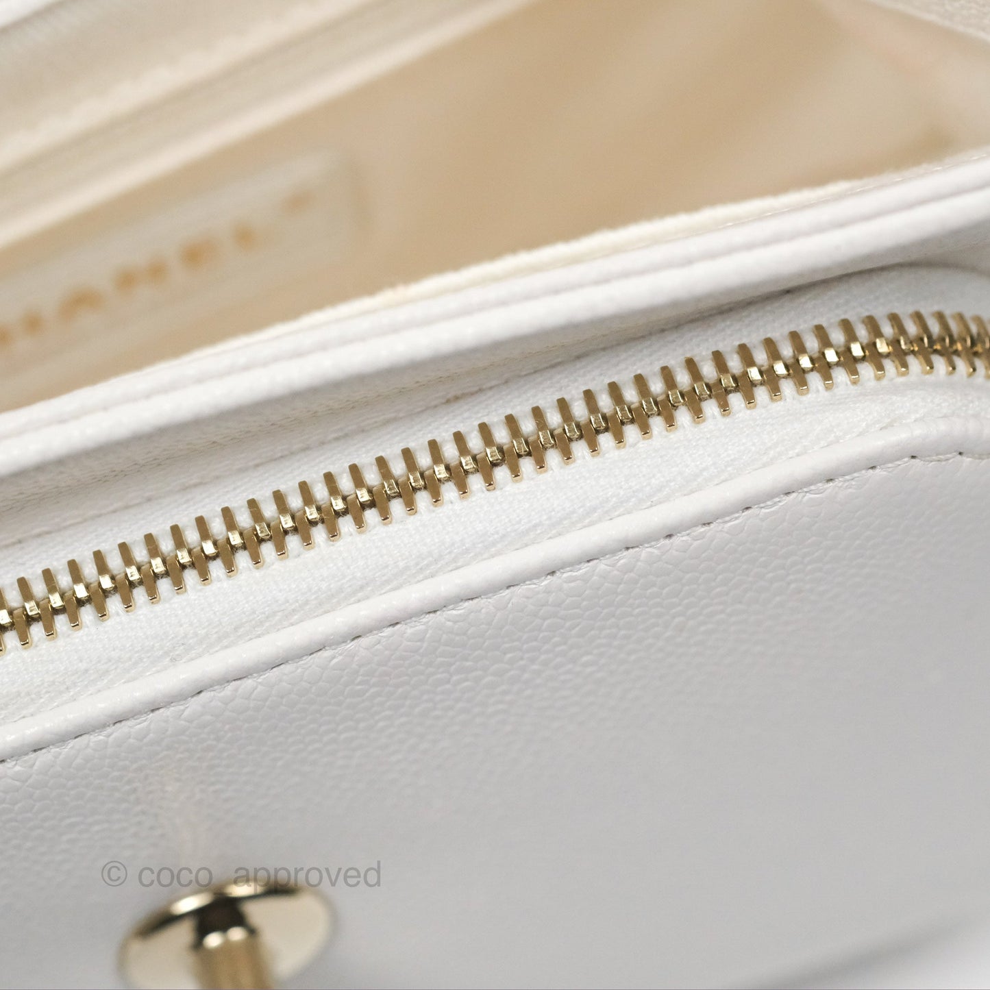 Chanel Quilted Small Business Affinity Flap White Caviar Gold Hardware