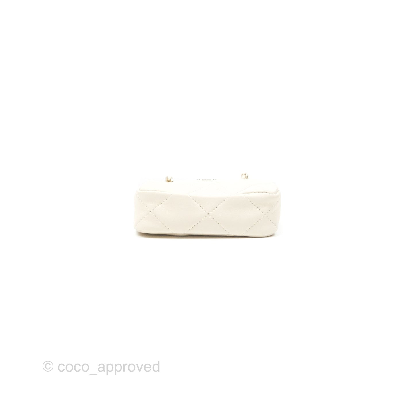 Chanel Mini Square Clutch with Chain Ivory Lambskin Gold Hardware 22C