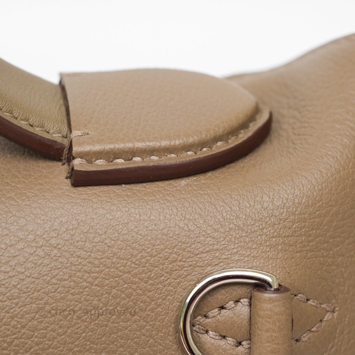 Hermès 24/24 21 Mini Etoupe 18 Evercolor/ Swift Palladium Hardware