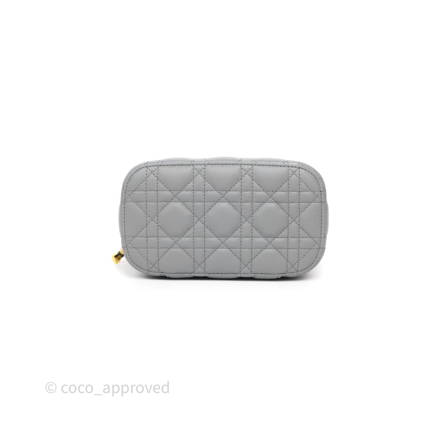 Christian Dior Small Diortravel Vanity Case Grey Lambskin Cannage