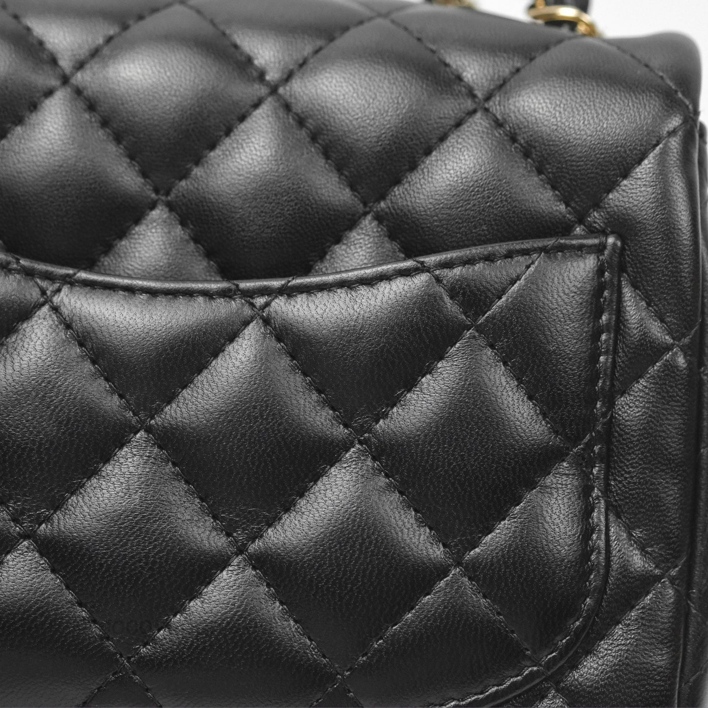 Chanel Mini Square Black Lambskin Gold Hardware