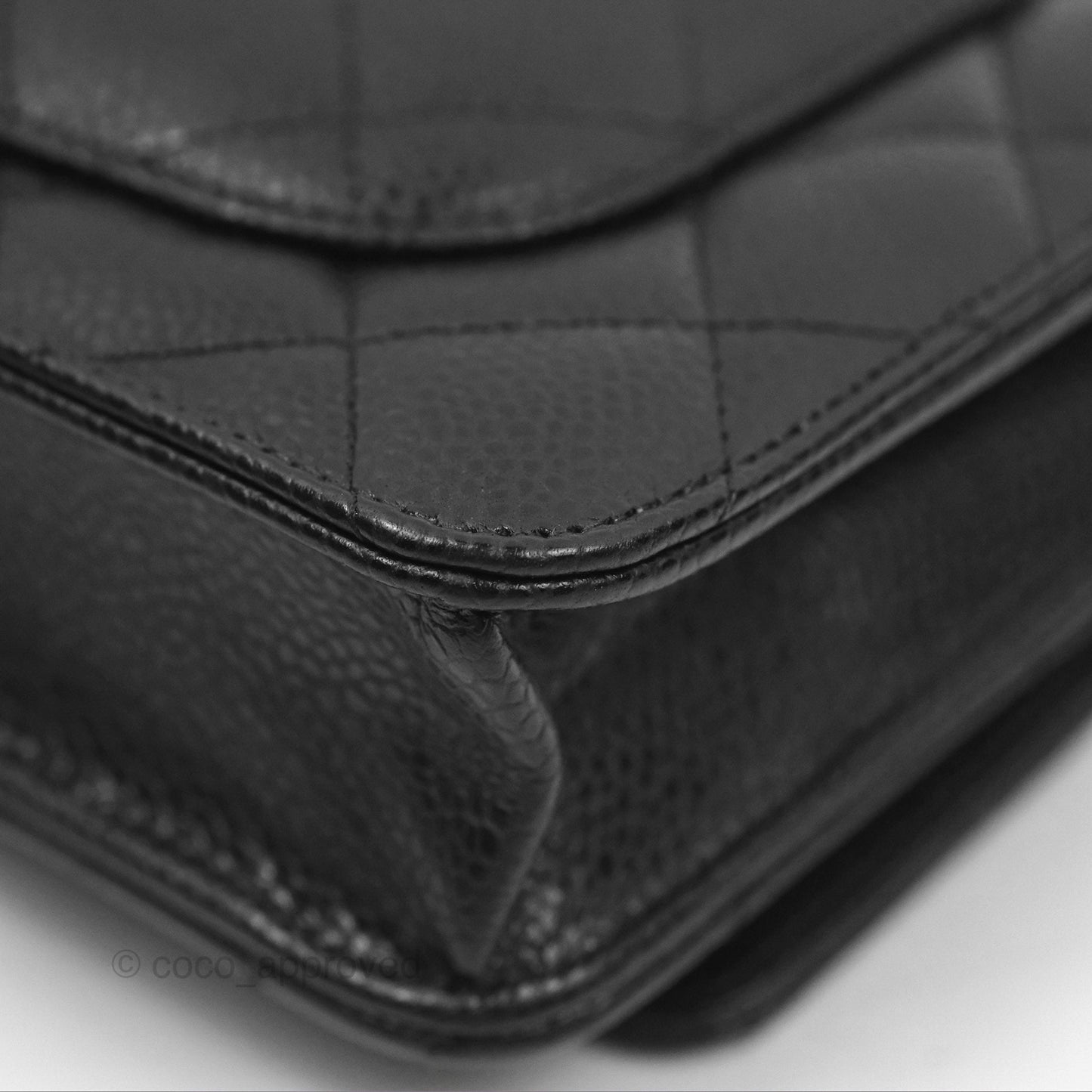 Chanel Quilted Classic Wallet On Chain WOC Black Caviar Gold Hardware