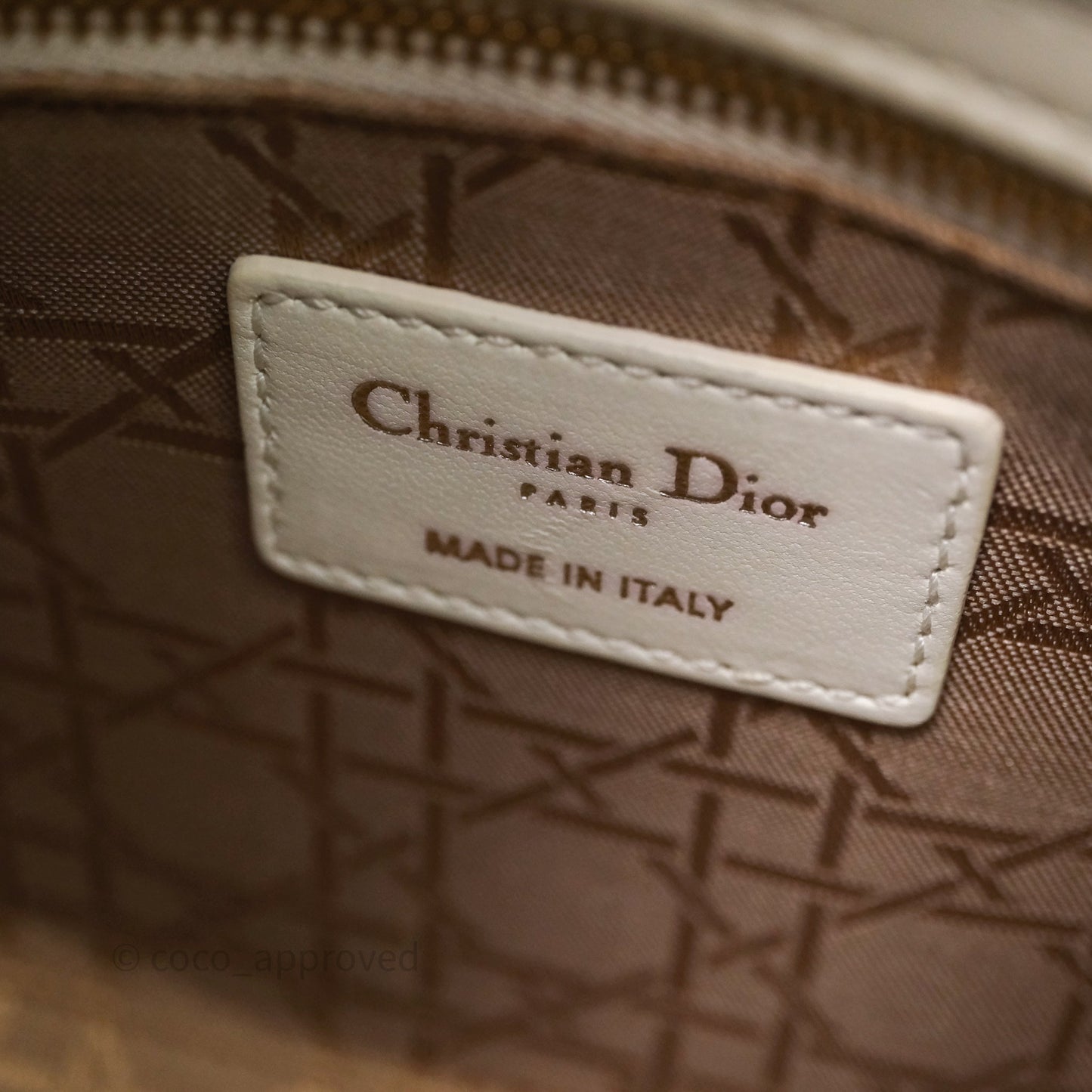 Christian Dior Small My ABCDior Lady Dior Bag White Cannage Lambskin Gold Hardware